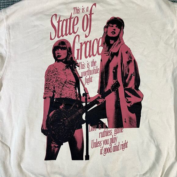 Taylor Swift Red Tour Hoodie Official Merch Size L Rare Piece Brand New Beige - Picture 2 of 9